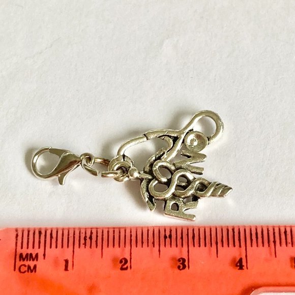 Medical Nursing RN Caduceus Stethoscope Clip On Charm Bracelet Zipper Pull - Picture 6 of 6